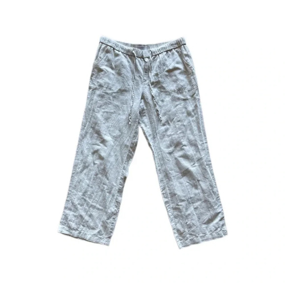 Liz Claiborne Linen Cotton Cropped Comfortable Pants Petite Medium - Picture 1 of 12